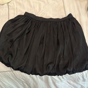 Black Bubble Mini Skirt Ruched Casual